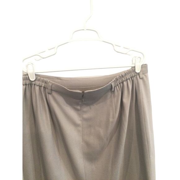 Talbots wool maxi skirt womens 18W 18 grey taupe Italian fabric modest office - Picture 7 of 11